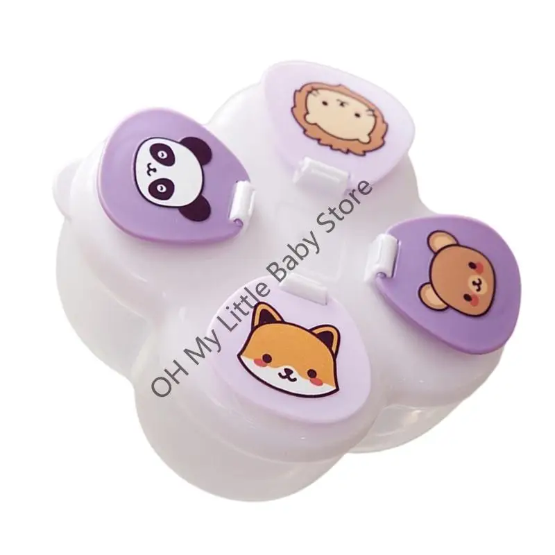 M76C Tapa giratoria Dispensador polvo bebé 4 compartimentos individuales Organizador compacto para bolsa pañales - imagen 5