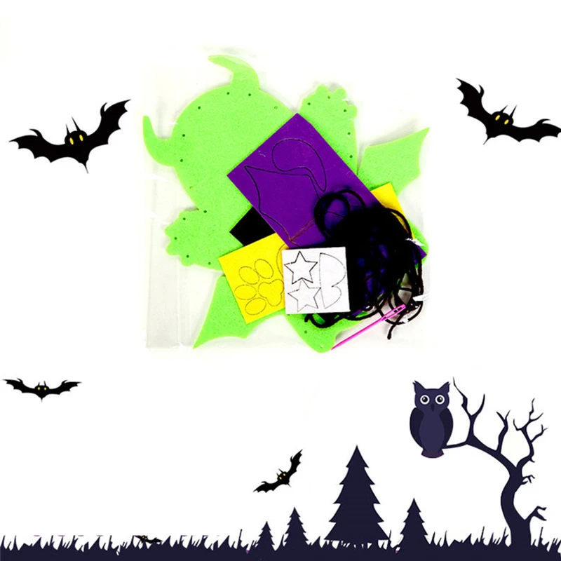 Marionetas de mano de dibujos animados para niños, juguetes artesanales, Kit de costura no tejida, muñeco de contar historias para niños, juguete educativo, regalo de Halloween para bebés, 3 piezas - imagen 4