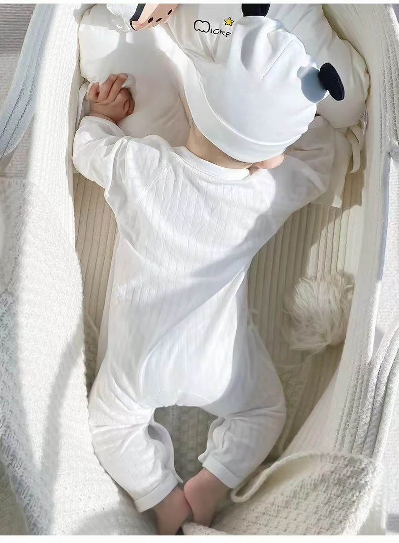 Mono para recién nacidos para niños y niñas, pelele de una pieza de algodón para bebés, monos sin hueso de manga larga, ropa para las cuatro estaciones de 0 a 6M - imagen 3