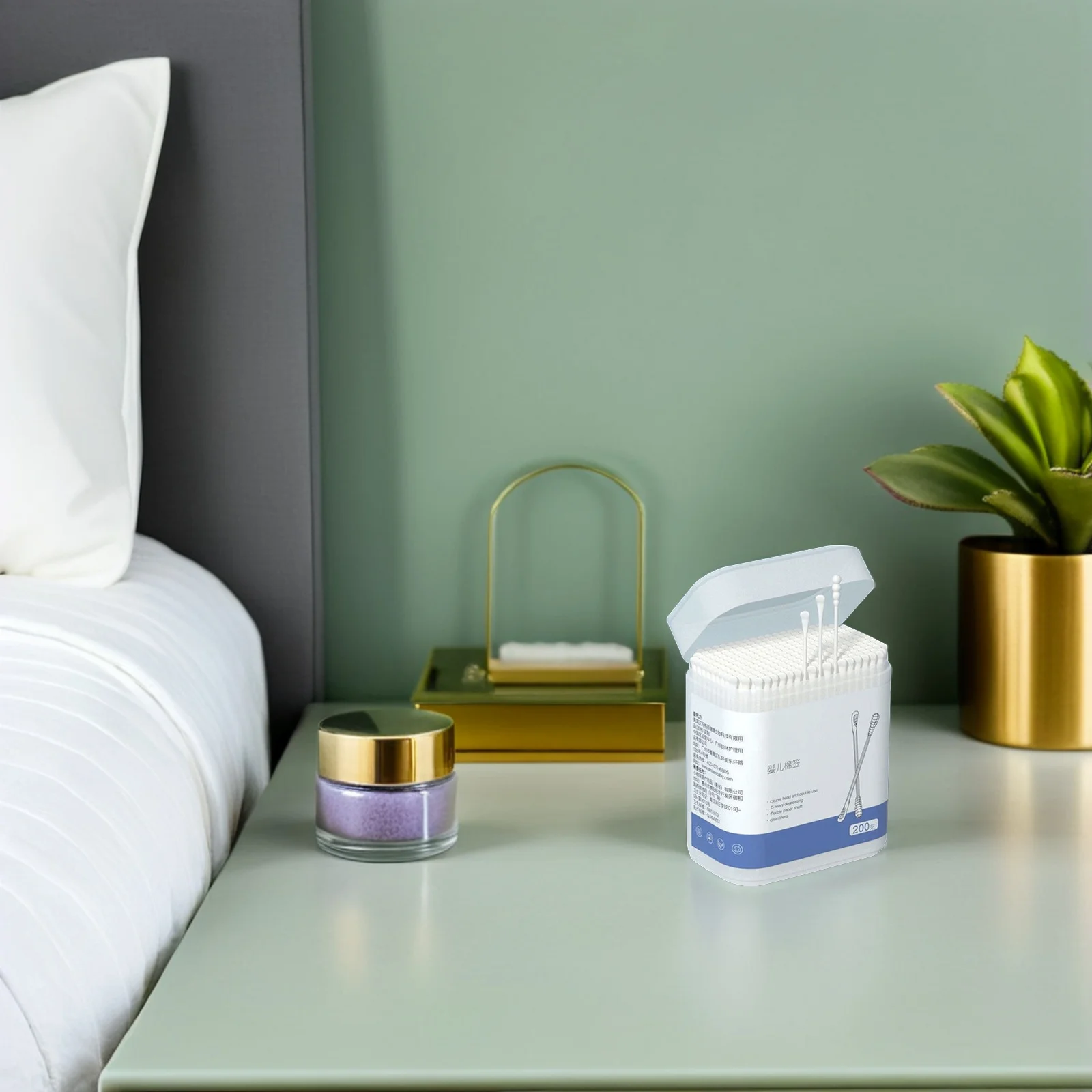 1 caja de hisopos de algodón desechables para bebé, cera para los oídos, maquillaje de nariz, cuidado de mascotas, aplicador de doble punta - imagen 3