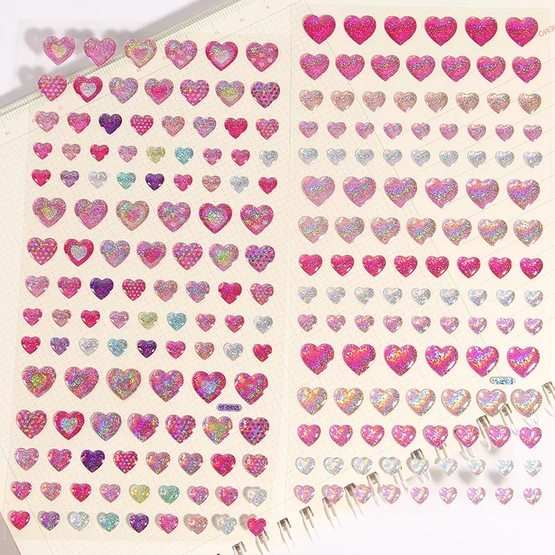 Pegatina de estrella de amor de cristal, pegatina tridimensional brillante 3D, cuaderno para teléfono, diario, pegatina decorativa para álbum de recortes, regalo - imagen 3