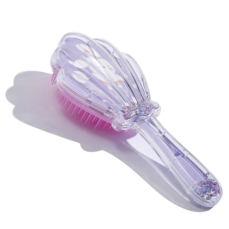 Cepillo de pelo húmedo, cepillo de pelo de sirena, cepillo para el pelo para niñas pequeñas, cepillo para desenredar, pelo largo y corto, liso y rizado para la mayoría de los tipos de cabello - imagen 5