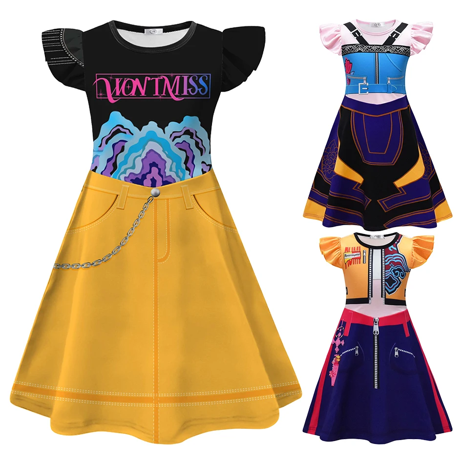 Vestido de verano para niñas k-pop Hunter estampado 3D manga aleteo disfraz de princesa niños vestido veraniego informal de dibujos animados regalo de cumpleaños para niños - imagen 2