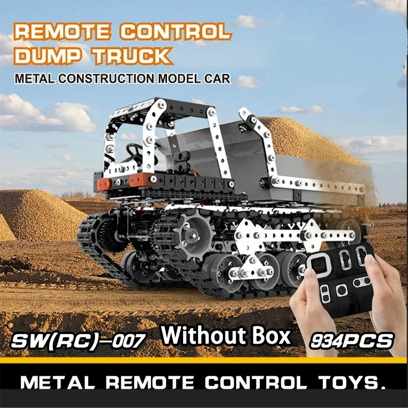 Camión volquete de metal con mando a distancia RC para niños