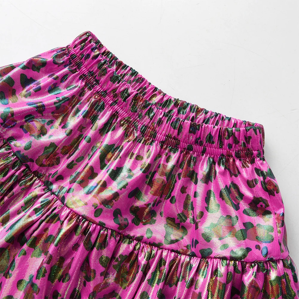 DXTON falda leopardo para niña estilo ballet veraniego - imagen 2