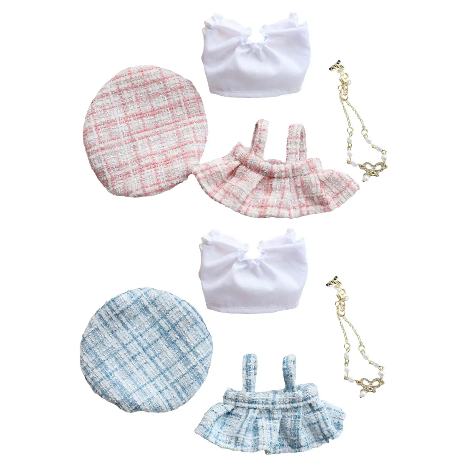 4Pcs 17cm Doll Clothes Set Doll Dress Outifits for Kids 17cm Pendant Doll