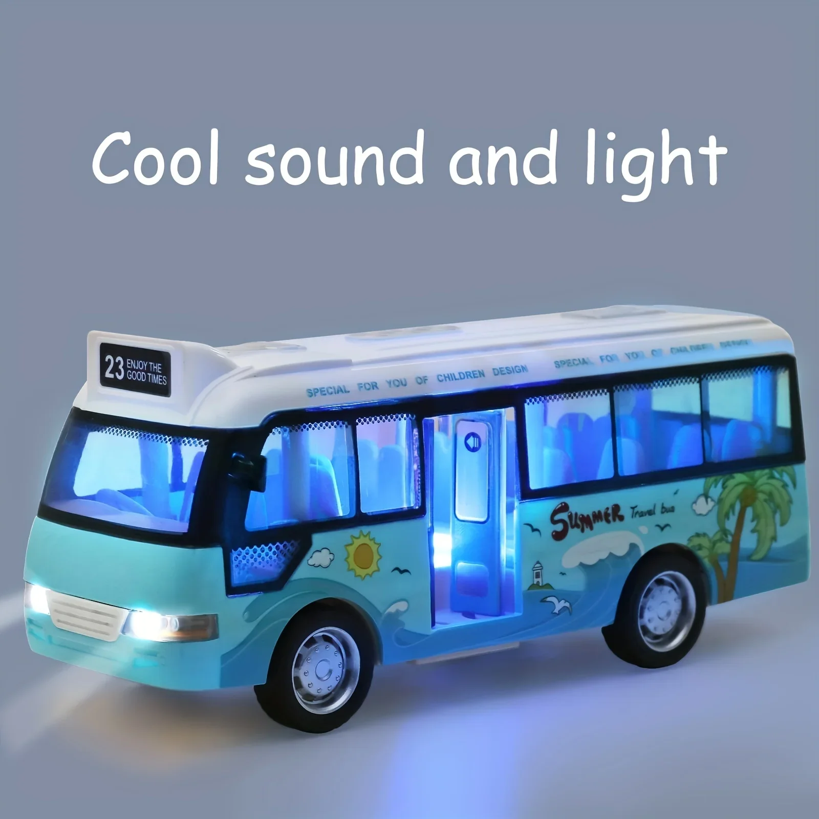 Autobús escolar de juguete con sonido y luces – Puertas abribles