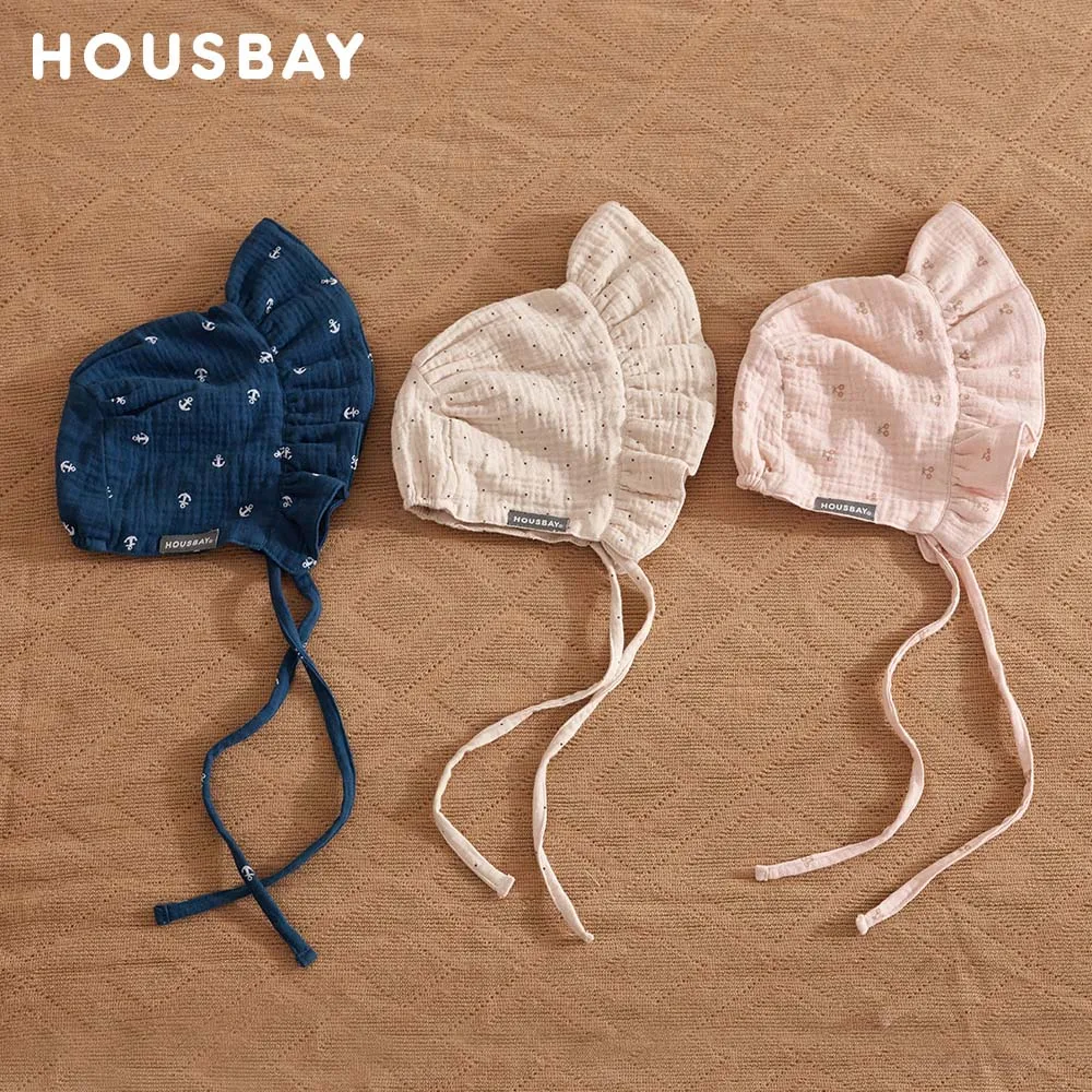 Sombrero para bebé con borde Floral, bonito cerezas, ancla de barco azul, sombrilla de verano, gasa transpirable