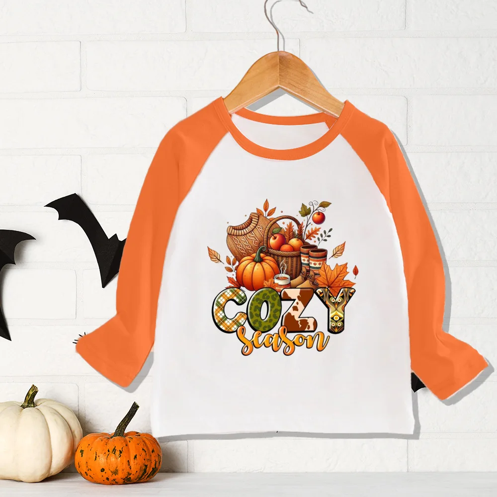 Camiseta raglán de calabaza para niños - Otoño y Acción de Gracias - imagen 3