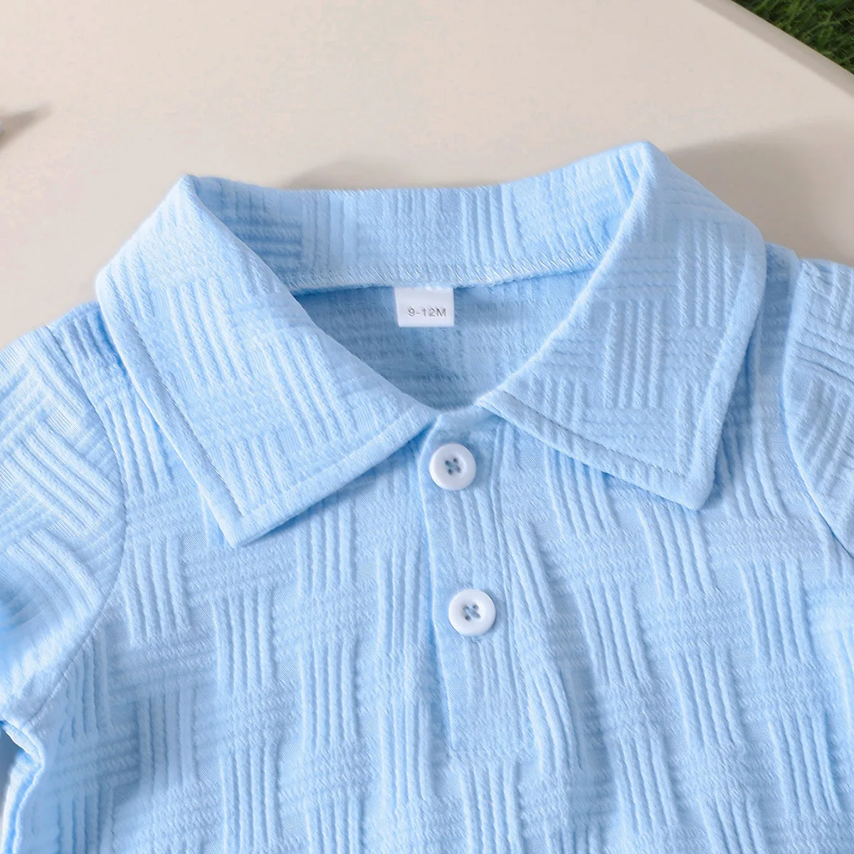 Conjunto verano niño coreano: camiseta azul y pantalón corto informal - imagen 4