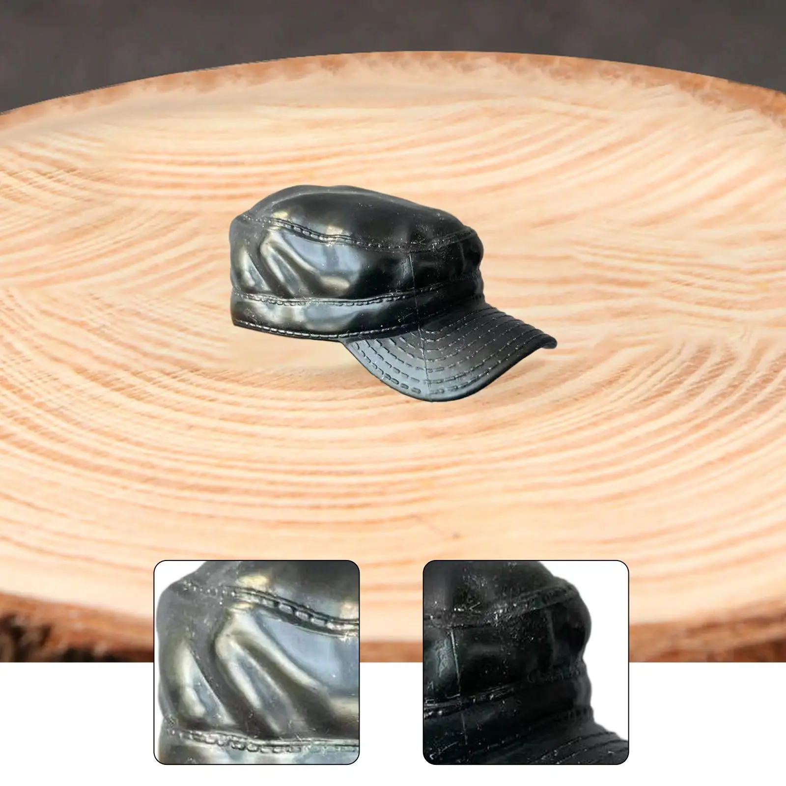Gorra de béisbol para muñecas mini negro caucho suave accesorio - imagen 2