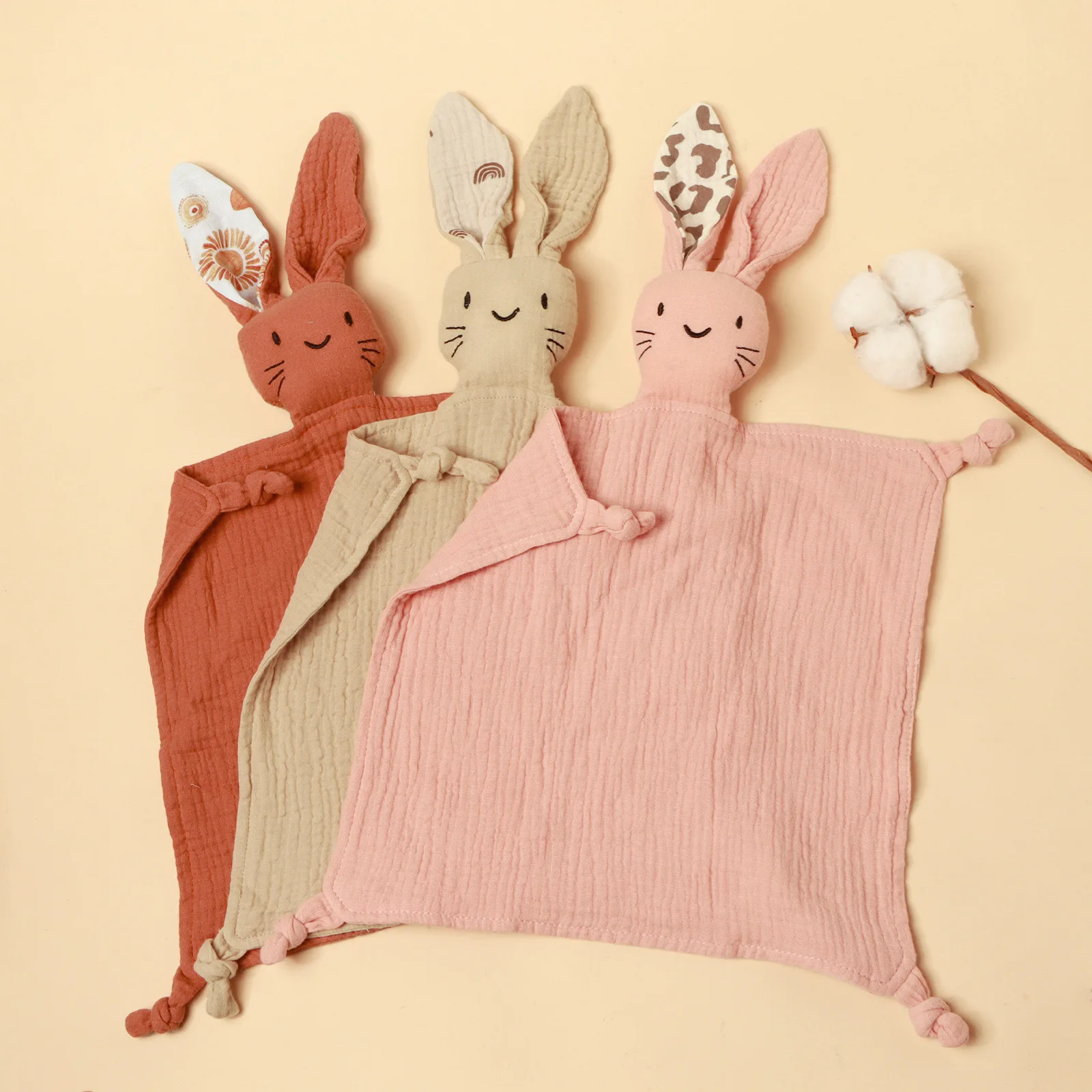 Nueva manta de edredón de algodón para bebé, muñecos suaves para dormir para recién nacidos, lindo gato, juguete para dormir para niños, toalla para calmar, Baberos, toalla para Saliva