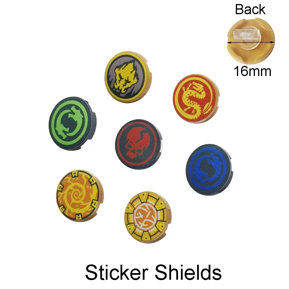 Accesorio de bloques de construcción DIY, escudo fantasma Ninja, Masters of Spinjitzu, película de dibujos animados para personajes Ninja, escudos, juguetes para niños