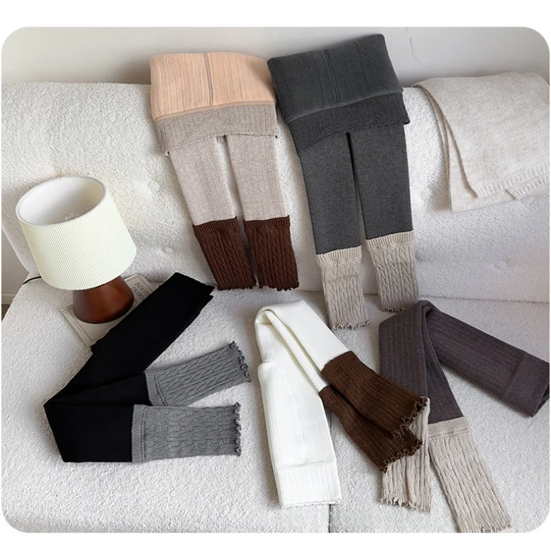 MILANCEL, nuevas mallas de invierno para niños, 3-12T, forro polar de retales, pantalones ajustados para niñas, pantalones gruesos versátiles para niños - imagen 3