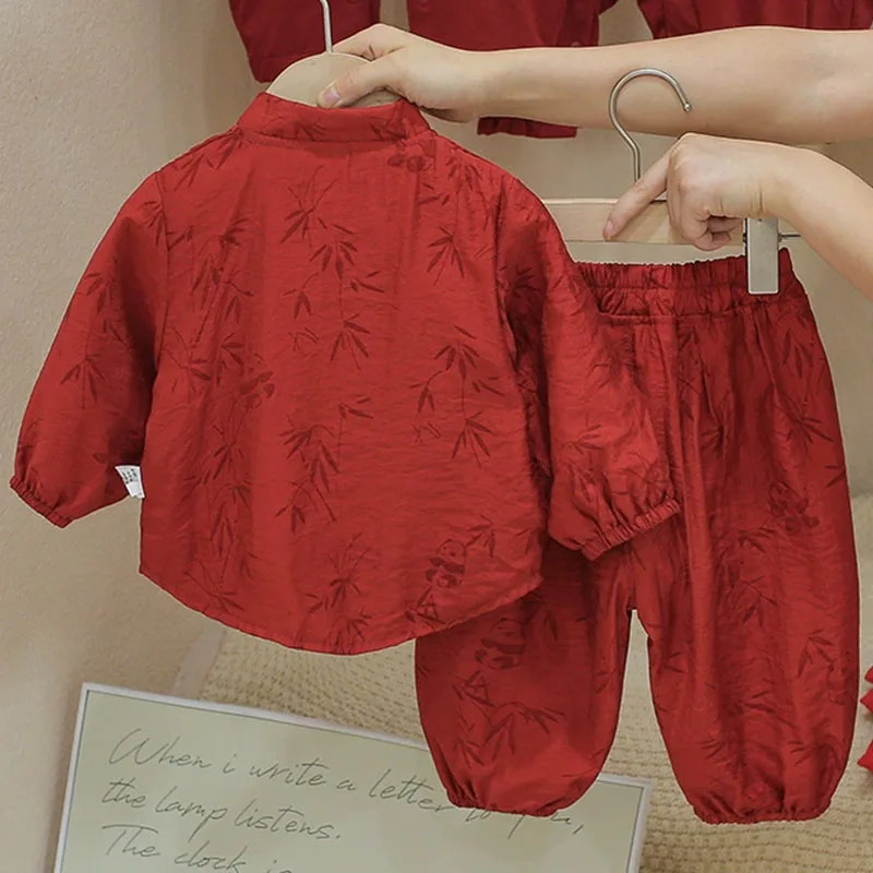 Conjunto de manga larga para bebé – 2 piezas rojo - imagen 3