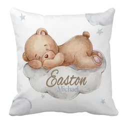 Juego de cuna oso personalizada: sábana, manta y almohada