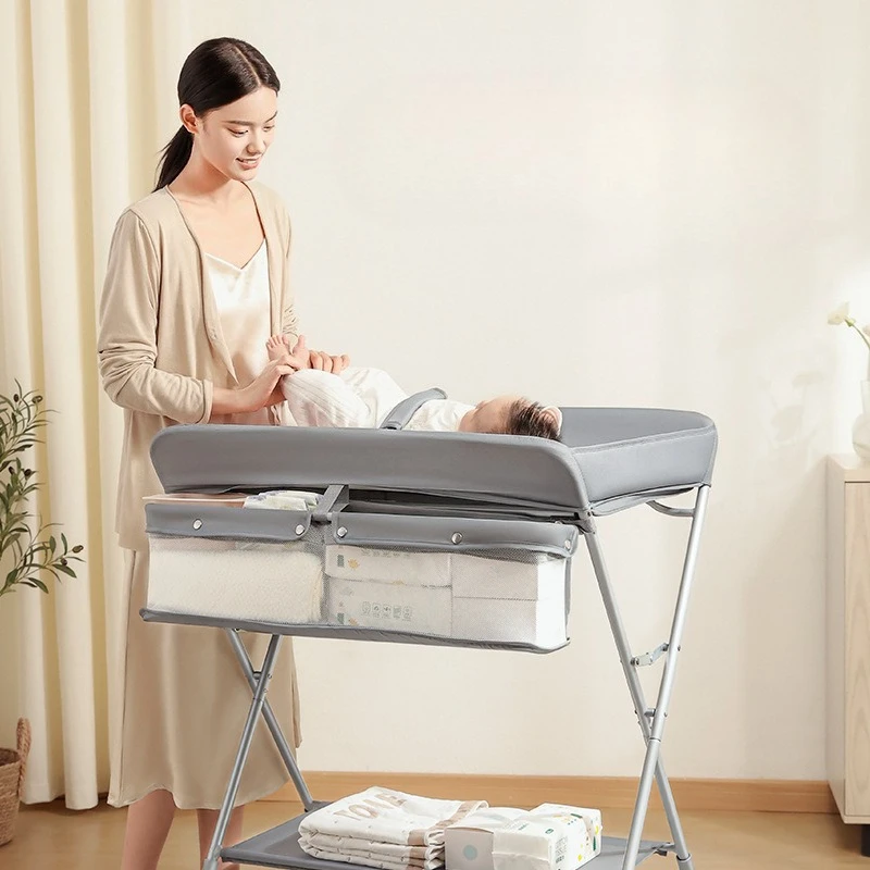 Estación de cuidado del bebé plegable y ajustable de 4 niveles, soporte Lumbar, cambiador de pañales portátil, plataforma ergonómica de lactancia infantil - imagen 2