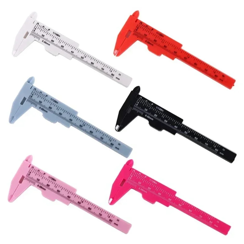 Calibrador Vernier para cejas, tatuaje de medición, Microblading, regla de calibrador de plástico portátil de 80mm, herramientas de medición de maquillaje permanente - imagen 3