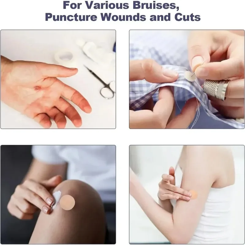 100 Uds pequeña herida PE redondo impermeable tirita vacuna vendaje pegatina de yeso vendaje adhesivo botiquín de primeros auxilios de emergencia - imagen 2