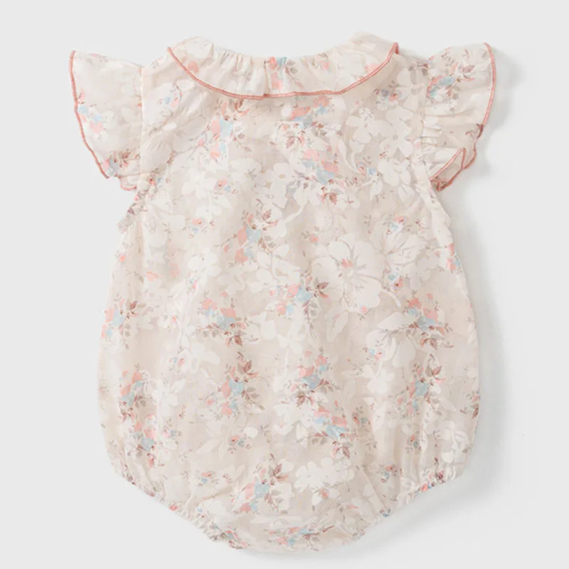 Conjuntos de 2 piezas de ropa de verano para niña, monos de algodón sin mangas con flores bonitas de estilo chino, monos, artículos para recién nacidos B155 - imagen 2