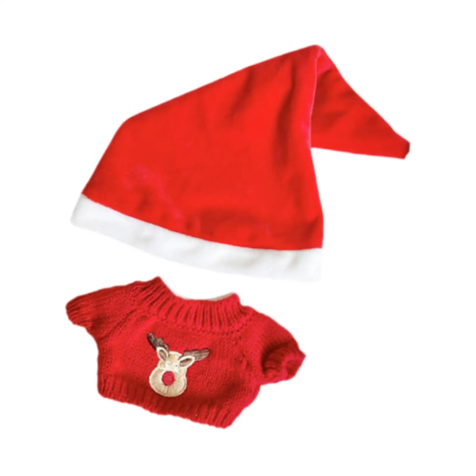 Plush Doll Sweater for 20cm with Hat Doll Accessories Cute Doll Clothes Suit