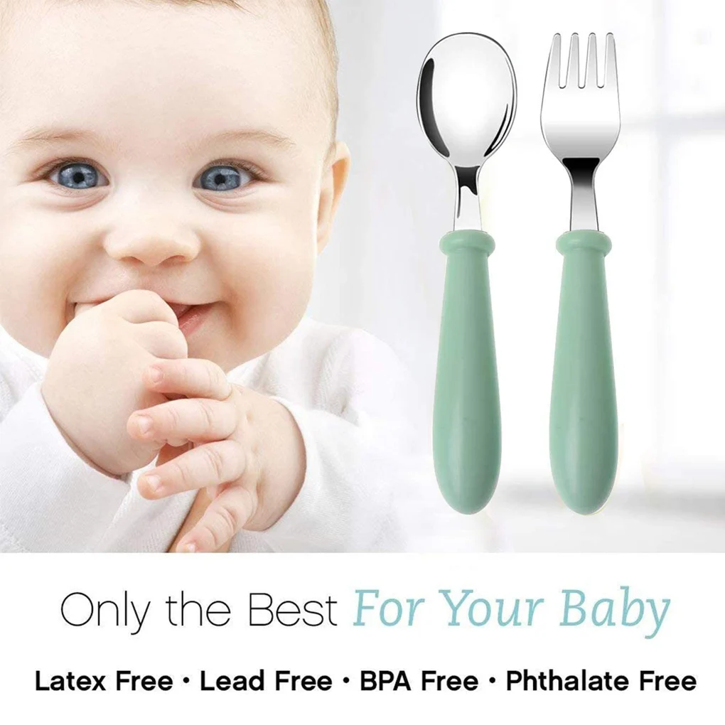 Cuchara tenedor bebé acero - vista principal