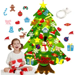 Árbol de fieltro navideño para niños con luces – Manualidad decorativa