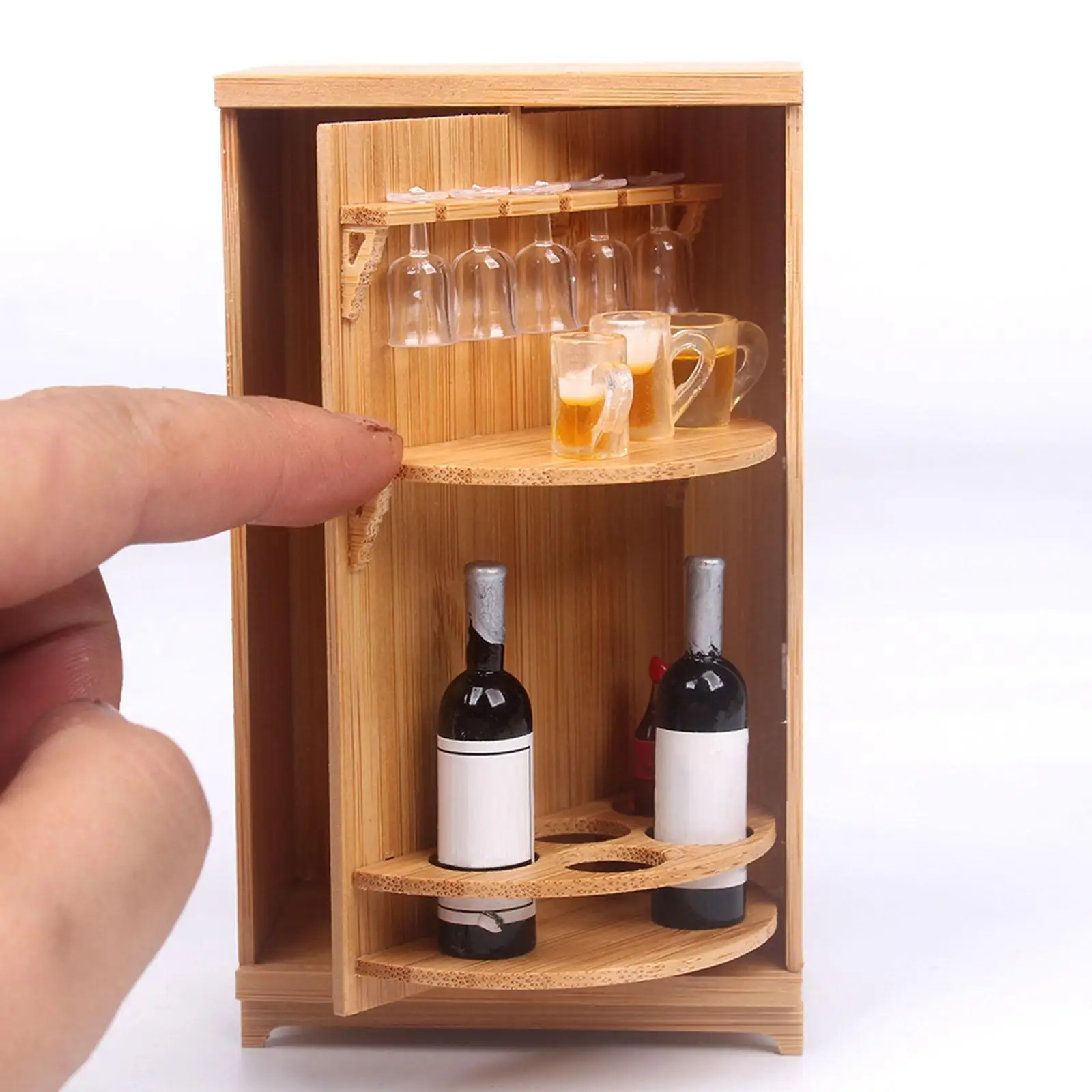 Dollhouse Wine Room Set Mini Accessory Pretend Play Wine Room for DIY Scene