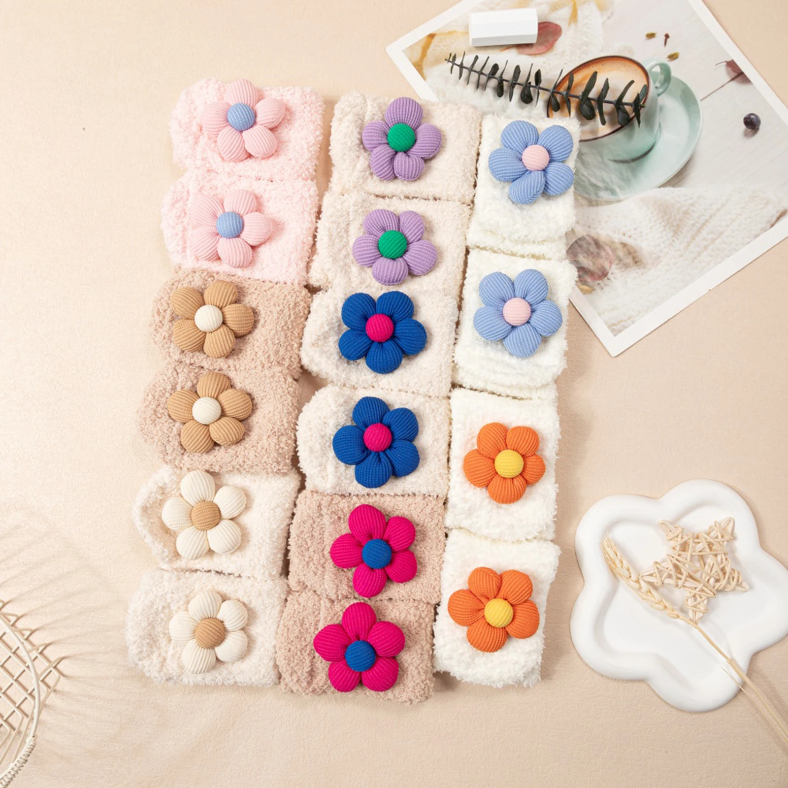 Calcetines antideslizantes con estampado floral para bebés y niñas