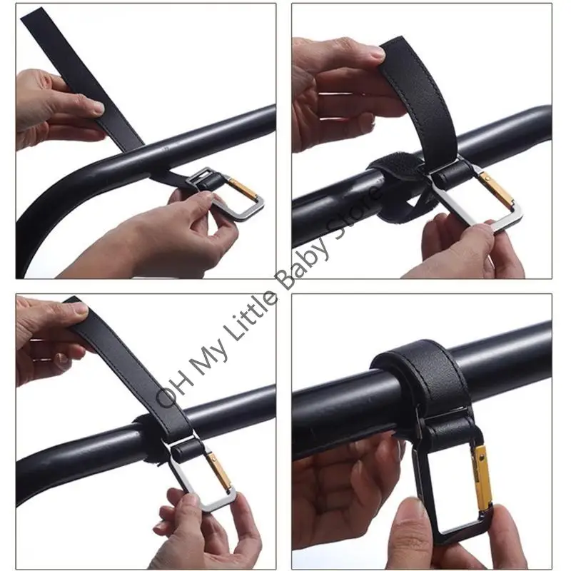 Soporte para cochecito bebé M76C, gancho para cochecito bebé, colgador almacenamiento, organizador colgante resistente - imagen 4