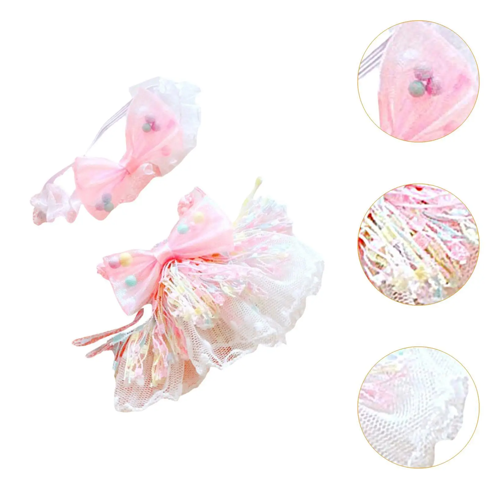 Doll Tassel Skirt Costume Accs, Pretend Play, DIY Doll Decor, with Hair Accessories for 15cm Pendant Dolls Birthday Gifts