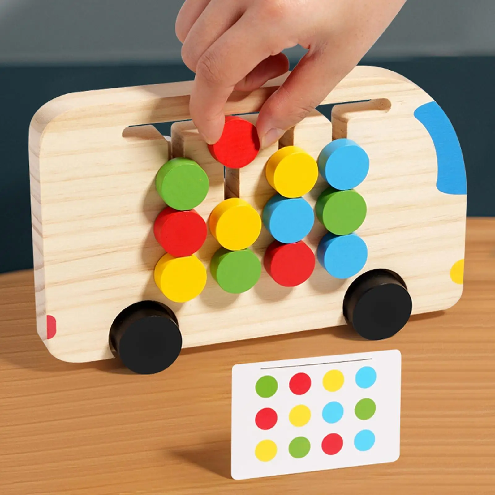 Montessori Learning Toy Color Match Slide Puzzle Color Sorting Matching Board Game Puzzle Interactive Toy Girls Travel Toy Kids
