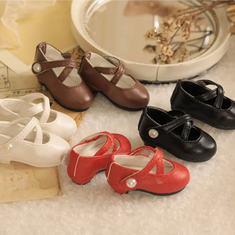 Muñeca de cuero PU Zapatos de cuero PU Botas cortas Zapatos Muñeca Zapatos de muñeca en miniatura Mini zapatos de vestir ligeros Muñecas de arcilla