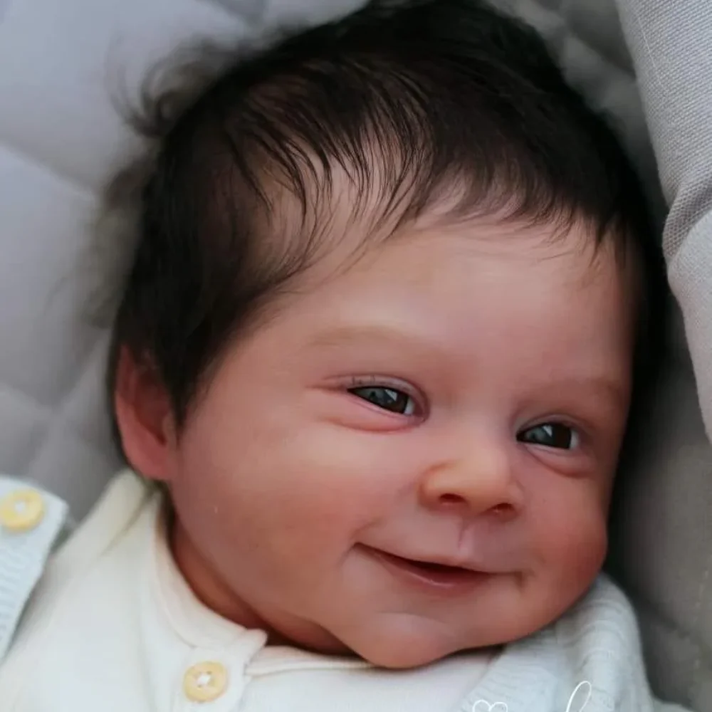 MRB-Kit de muñeca Reborn de vinilo de 19 pulgadas, molde de muñeca recién nacida realista sin terminar, sin pintar, Color fresco, en blanco, con ojos