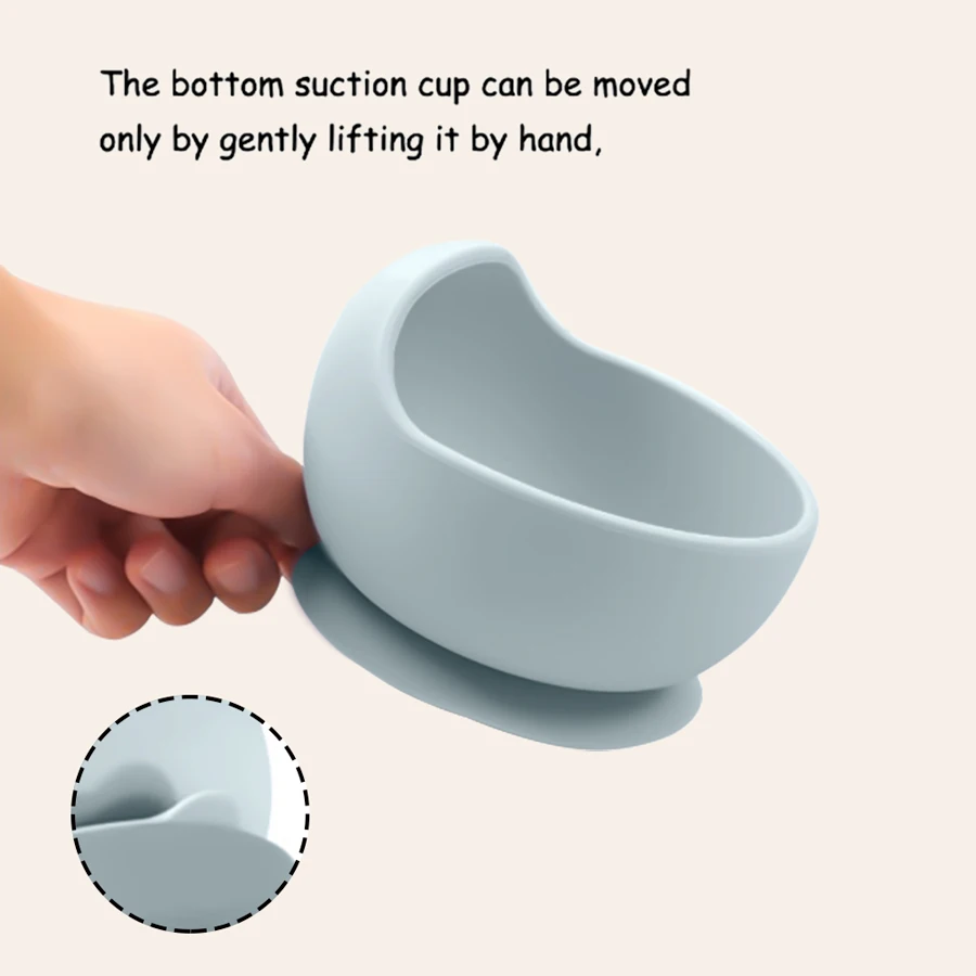 Juego de alimentación de bebé de silicona para niños, 4 Uds., con cuchara, babero, tazón de succión, sin BPA, cuchara de entrenamiento para niños pequeños, tenedor, vajilla, cosas para bebés - imagen 5