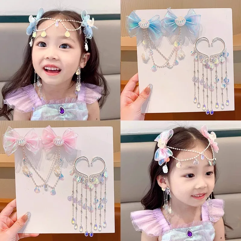 Conjunto de clips multicolores con formas de sirena y princesa