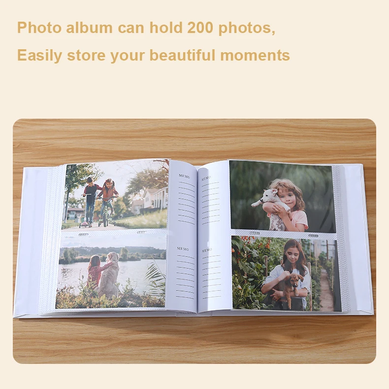 Álbum de fotos de bebé, colección de fotos de crecimiento para recién nacido, grabable, 200 Uds., álbum de fotos de 6 pulgadas, bolsa central de papel de gran capacidad, recuerdo Albu - imagen 4