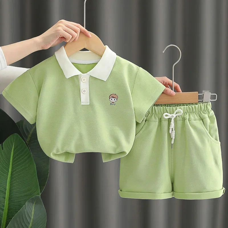 Ropa de verano para niñas, conjuntos de moda coreana, camisetas informales de dibujos animados de manga corta para bebés y pantalones cortos, ropa de Boutique para niños B066 - imagen 3