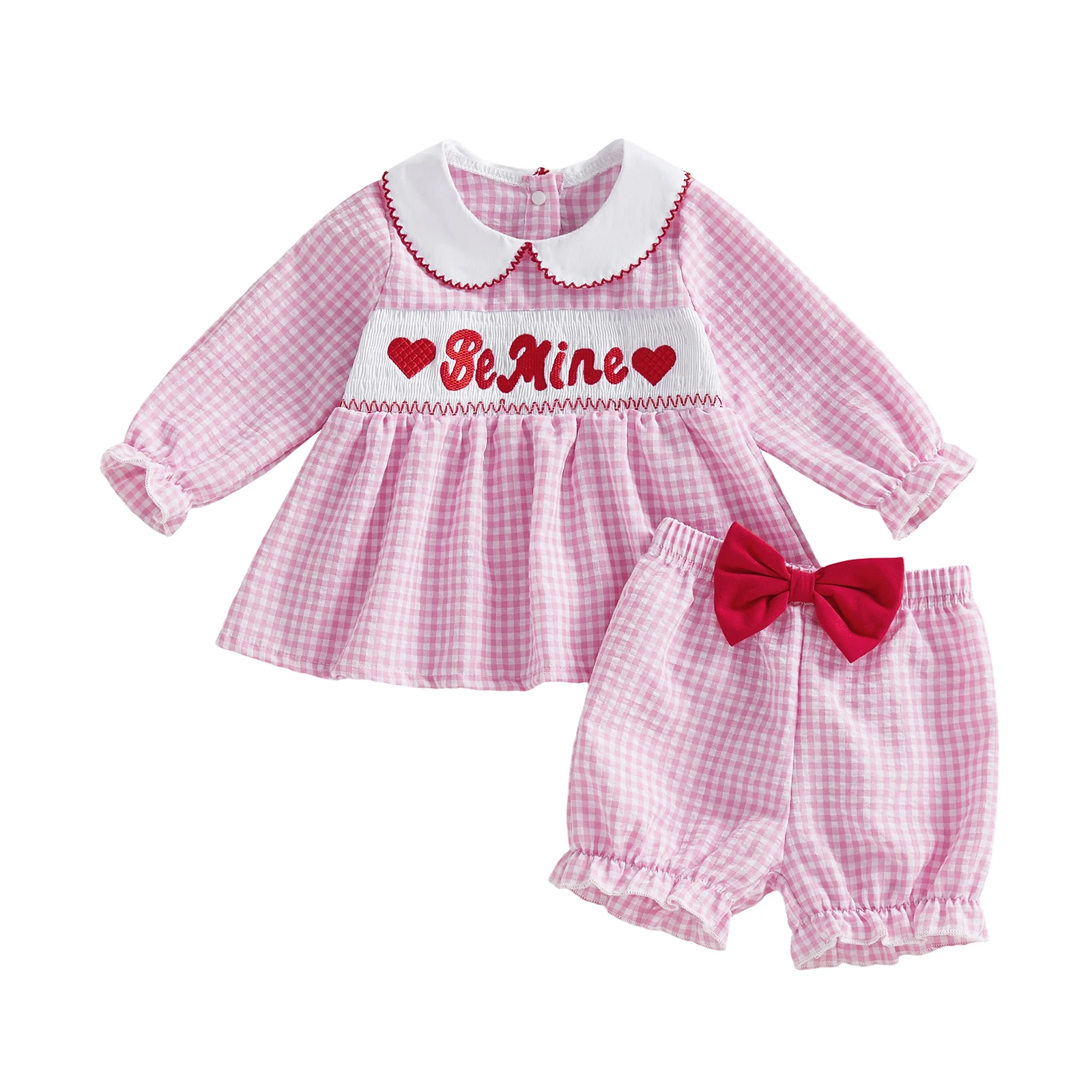 Conjunto niña ViSgogo San Valentín bordado de cuadros - imagen 4