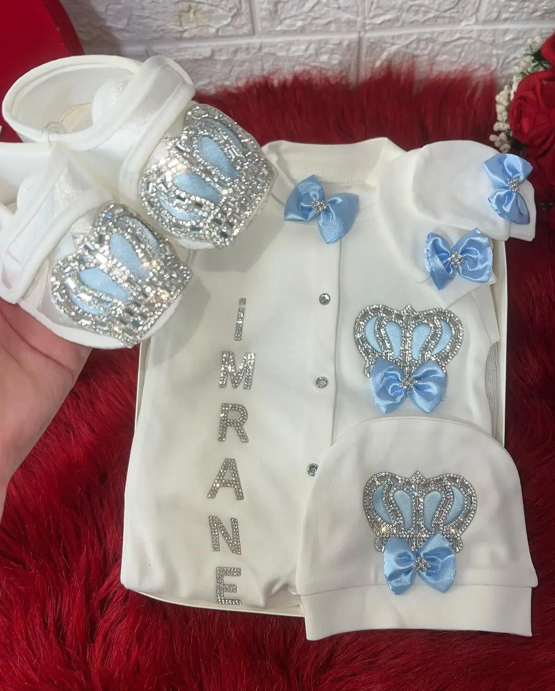 Conjunto de ropa para bebé recién nacido, productos de algodón Real para el cuidado infantil, traje de cuerpo, camisa, pantalones, sombrero, 5 piezas, origen de Turquía - imagen 3