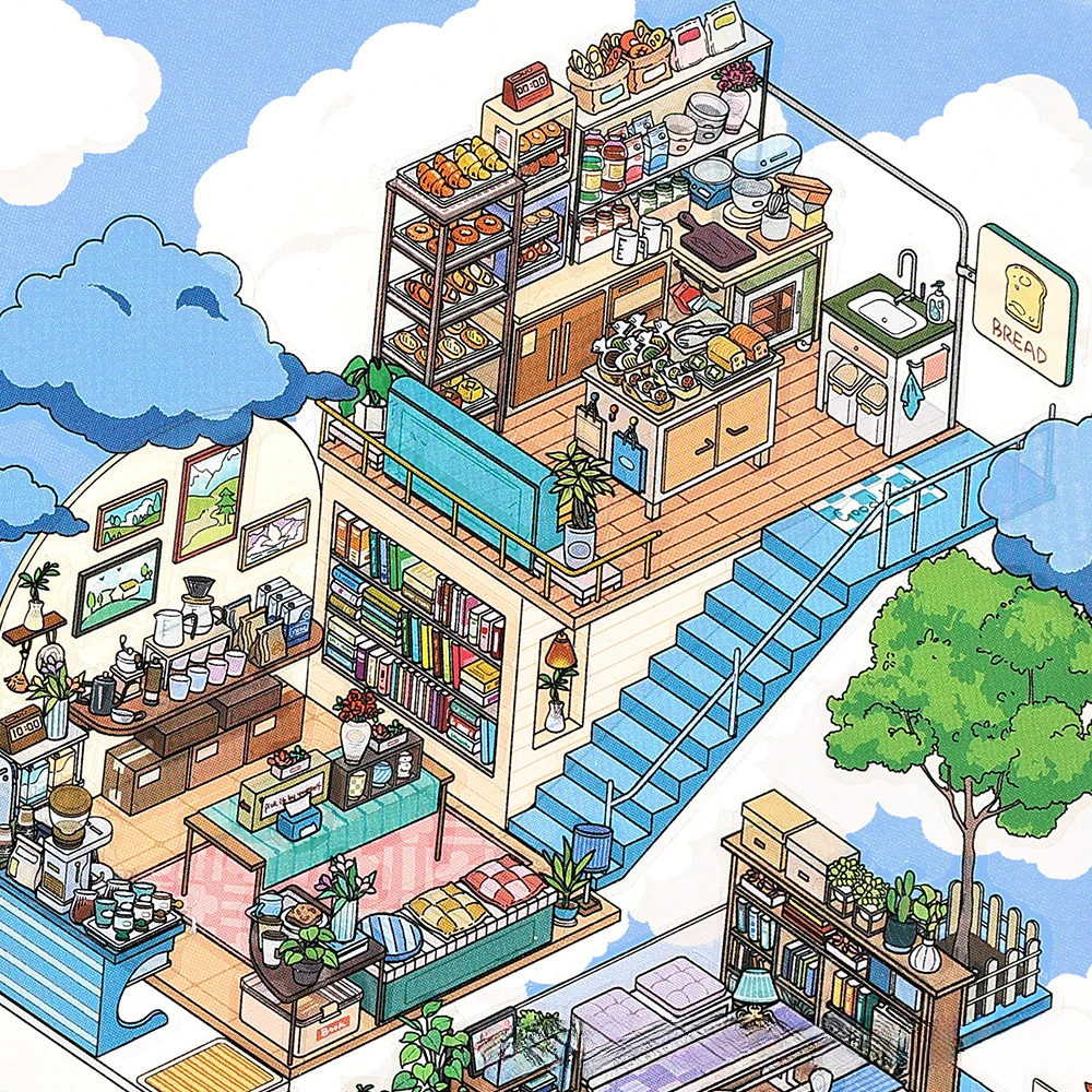 4 unids/bolsa 2.5D pegatinas de gran tamaño DIY pegatina altamente jugable apilamiento pegado Festival regalo de cumpleaños - imagen 4