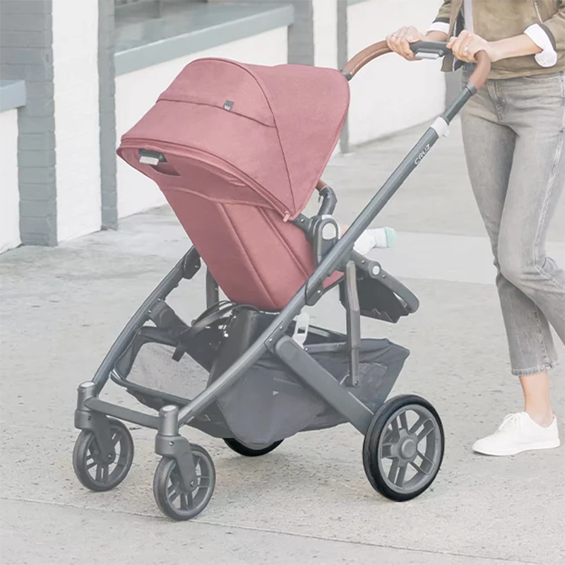 Neumático trasero de cochecito para Uppababy Cruz V2, rueda trasera de cochecito, cubierta de neumático sin cámara de PU, carcasa de rueda, accesorios de repuesto para cochecito de bebé - imagen 2