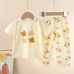 Conjunto playero de algodón para niño – Ropa de casa manga curta verano