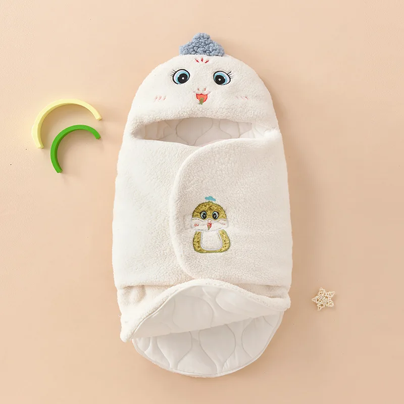 Edredón para bebé recién nacido, estilo primavera y otoño, paquete de habitación individual de dibujos animados, funda de edredón envuelta, patrón Animal, Material de terciopelo de Color puro