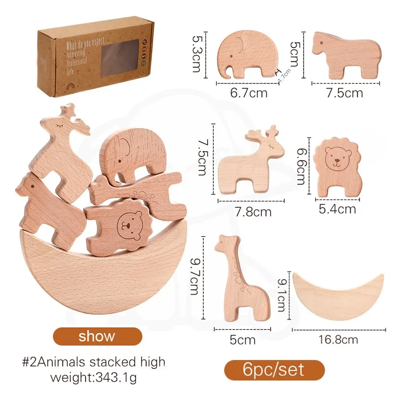 6pc Animal blocks