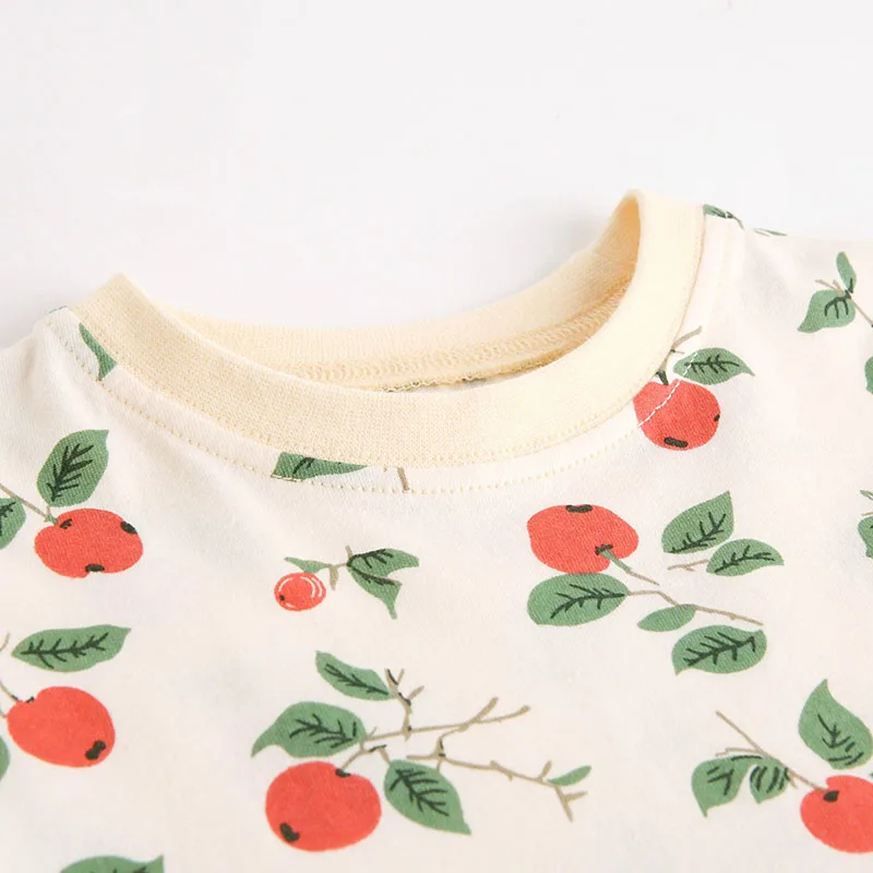 MILANCEL, nuevo vestido fino de verano para niñas, 9M-5T, ropa bonita con estampado completo de manzanas, disfraz de manga corta para niños - imagen 4