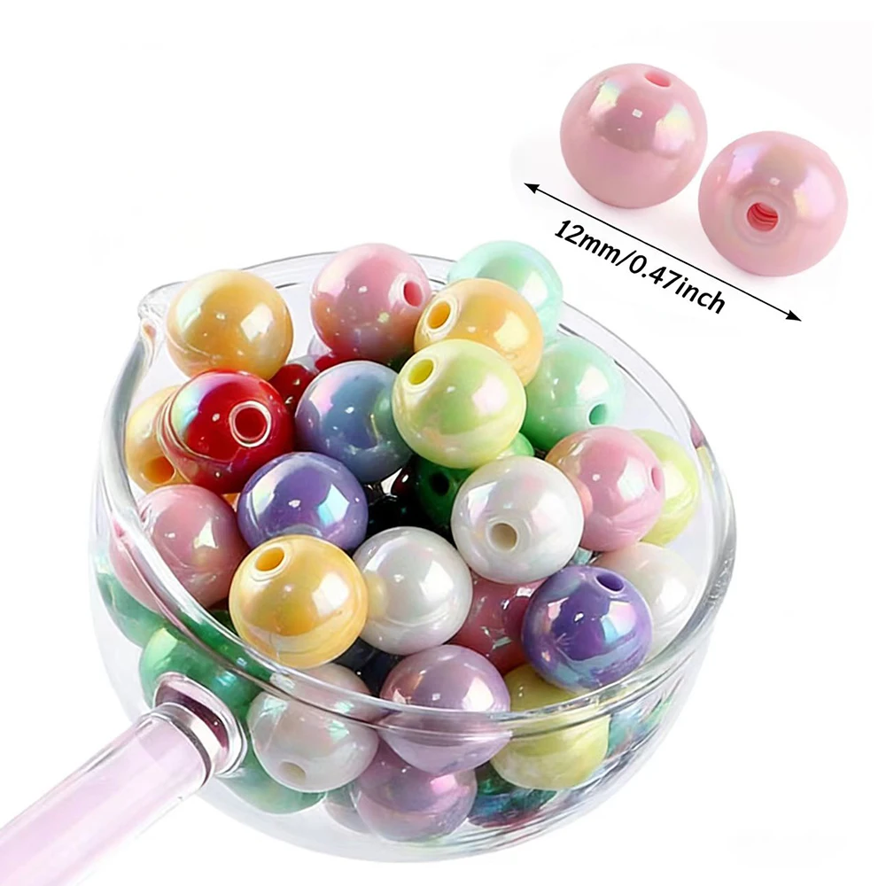 Cuentas de acrílico 12mm brillantes para joyería DIY