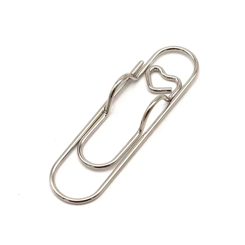 Clips metálicos decorativos en forma de corazón para bolígrafos - imagen 4