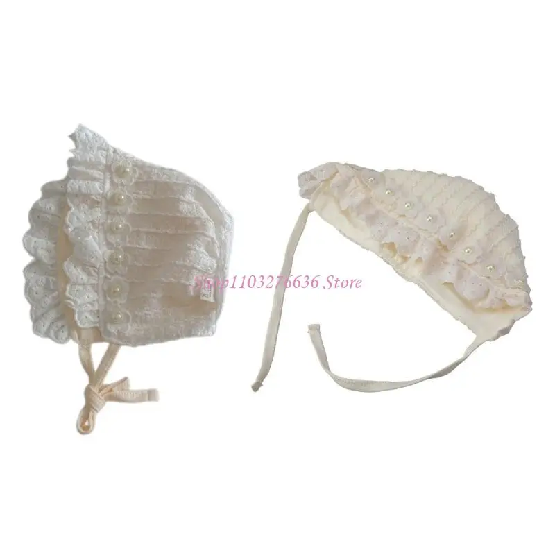 Gorro de algodón con protección solar y cordones para niñas