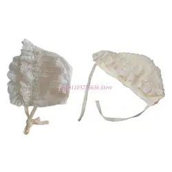 Gorro de algodón con protección solar y cordones para niñas